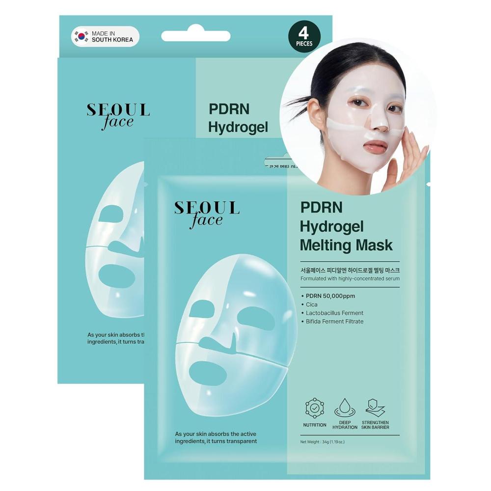 imageDERMAL Hyaluronic Hydrogel Melting Mask 4 Pack  Korean Overnight Cooling Gel Face Mask with Ceramide amp Nano Hyaluronic Acid  Pore Minimizing amp Hydrating Ritual for Glow Skin  KSkincarePDRN