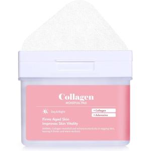 DERMAL Collagen Moistfull Pad – Korean Toner Pad for Elasticity & Wrinkle Improvement with Peptides – Vegan Tencel Square Pads – High Capacity, 120 Sheets(04 Collagen Pad)