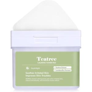 DERMAL Collagen Moistfull Pad – Korean Toner Pad for Elasticity & Wrinkle Improvement with Peptides – Vegan Tencel Square Pads – High Capacity, 120 Sheets(02 Teatree Pad)