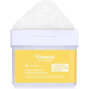DERMAL Collagen Moistfull Pad – Korean Toner Pad for Elasticity & Wrinkle Improvement with Peptides – Vegan Tencel Square Pads – High Capacity, 120 Sheets(05 Vitamin C Pad)