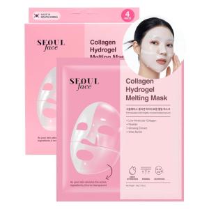 DERMAL Hyaluronic Hydrogel Melting Mask (4 Pack) – Korean Overnight Cooling Gel Face Mask with Ceramide & Nano Hyaluronic Acid – Pore Minimizing & Hydrating Ritual for Glow Skin – K-Skincare(Collagen)