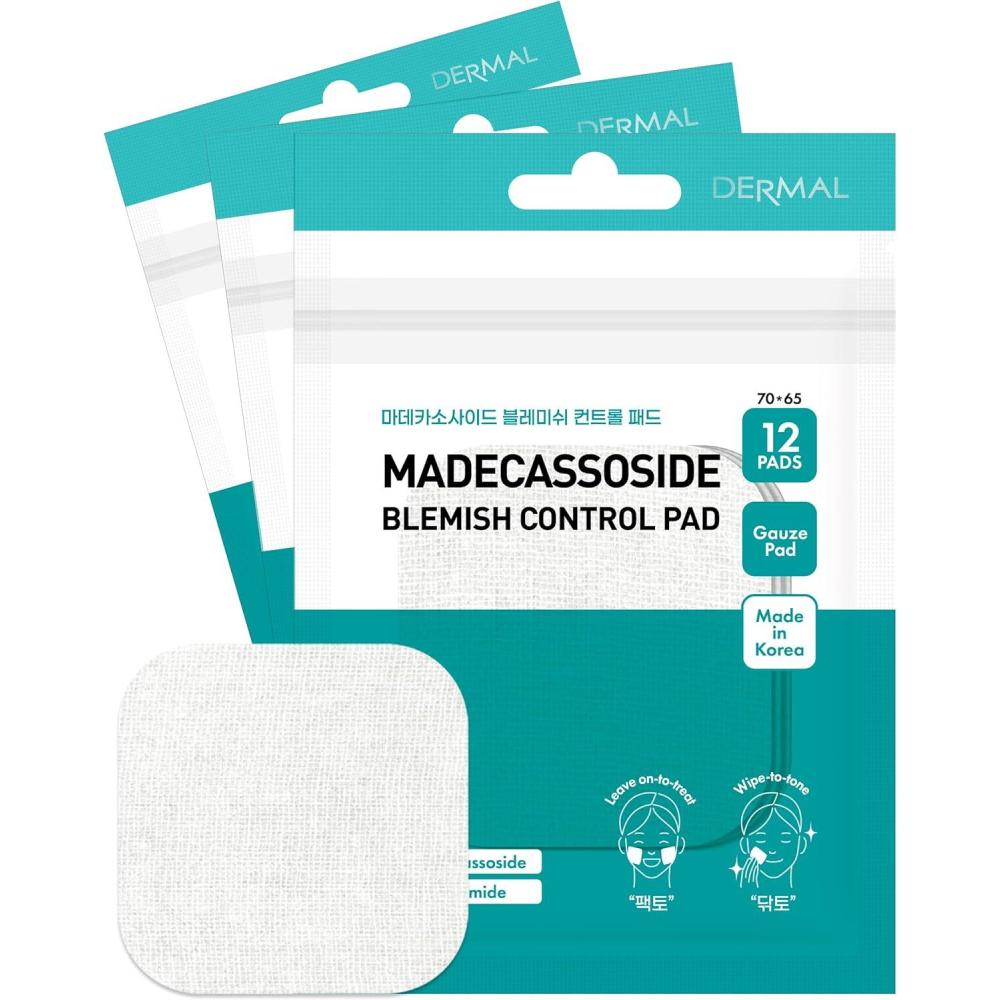imageDERMAL Retinol Peptide Lifting Pad  Korean Toner Pad for AntiAging amp Wrinkles with Bakuchiol  Vegan Pure Cotton Square Pads  Travel Kit 12 Pads 3 Pack Total 36 eaMadecassoside