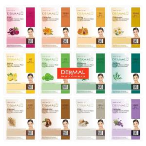 DERMAL 12 Combo Pack Collagen Essence Korean Face Mask, Hydrating & Soothing, Unisex Skin Treatment Mask(Best 12 Pack)