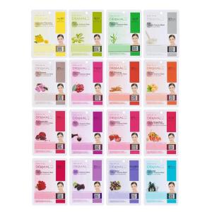 DERMAL Korean Collagen Face Mask 32 Combo Pack A+B Set – Hydrating & Soothing Sheet Mask with Panthenol, Hypoallergenic Calming Moisture Care for All Skin Types(Set B1 16 Colors)