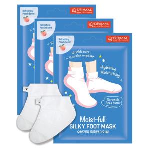 DERMAL Moistfull Silky Foot Socks & Hand Gloves Mask Combo 6 Pack – for Dry Feet and Hands – Home Spa Treatment – Dermatologist Tested, Cruelty Free, Korean Beauty(Foot Mask)