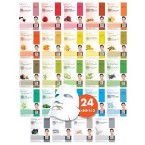 DERMAL Super Food Face Masks Skincare- 12 Pack Facial Sheet Mask for a Glowing Refreshing Skin- Moisturizing Sheet Masks for Face Enriched with Natural Ingredients for All Skin Types(24 Pack)