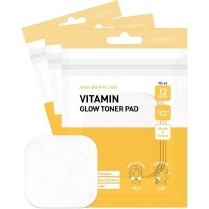 DERMAL Teatree Calming Toner Pad – Korean Toner Pad for Calming & Acne Improvement with Zinc PCA – Vegan Gauze Tencel Square Pads – Travel Kit 12 Pads, 3 Pack (Total 36 ea)(Vitamin)