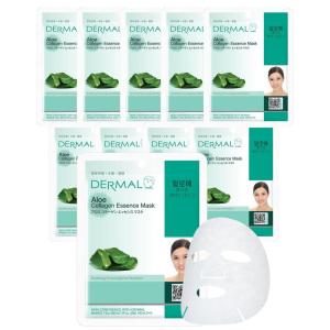 DERMAL Acai Berry Collagen Essence Facial Mask Sheet 23g Pack of 10 – Moisturizing & Firming Keeps Skin Healthy and Clean, Daily Skin Treatment Solution Sheet Mask(Aloe)