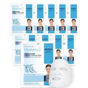 DERMAL Collagen Essence Facial Mask Sheet 23g Pack of 10 – Moisturizing & Firming, Anti Wrinkle, For Healthy Dewy Skin, Daily Skin Treatment Solution Sheet Mask(Hyaluronate Collagen)