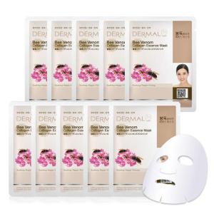 DERMAL Collagen Essence Facial Mask Sheet 23g Pack of 10 – Moisturizing & Firming, Anti Wrinkle, For Healthy Dewy Skin, Daily Skin Treatment Solution Sheet Mask(Bee Venom Collagen)