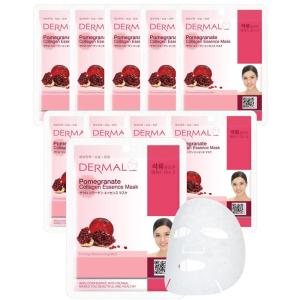 DERMAL Collagen Essence Facial Mask Sheet 23g Pack of 10 – Moisturizing & Firming, Anti Wrinkle, For Healthy Dewy Skin, Daily Skin Treatment Solution Sheet Mask(Pomegranate Collagen)
